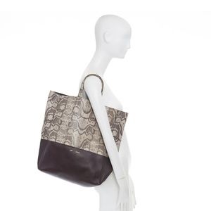 Phoebe Philo python and brown leather Cabas tote bag
